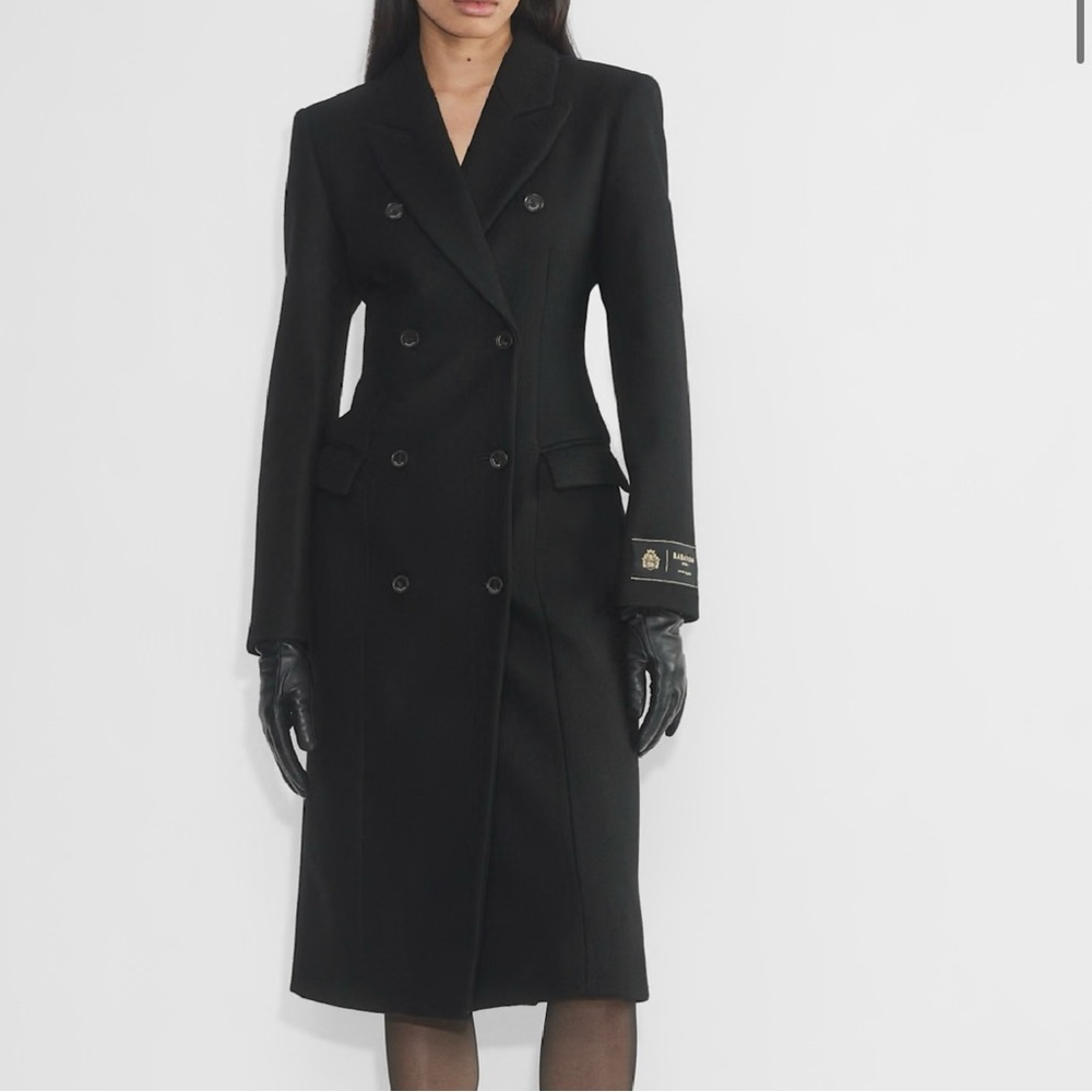 Elegant Black Double-Breasted Coat